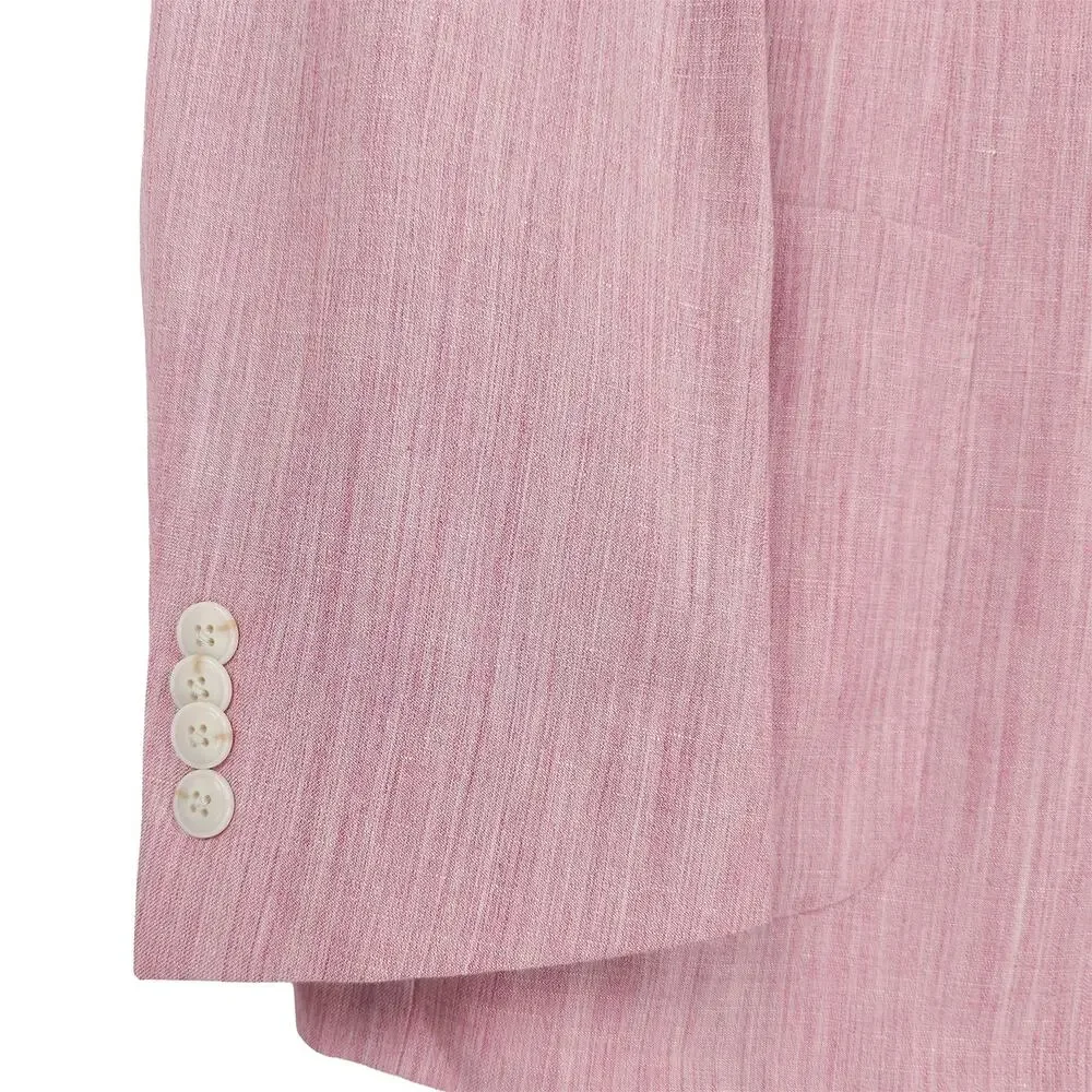Michael Kors Mens Classic Fit 2 Piece Suit 44R 34x32 Pink Wool Linen Blend NWT